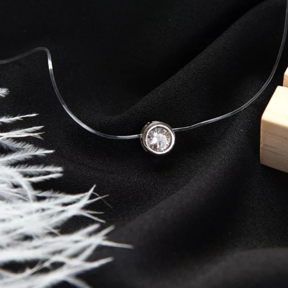 8mm Dazzling CZ Pendant Invisible Floating Necklac - Picture 4 of 7